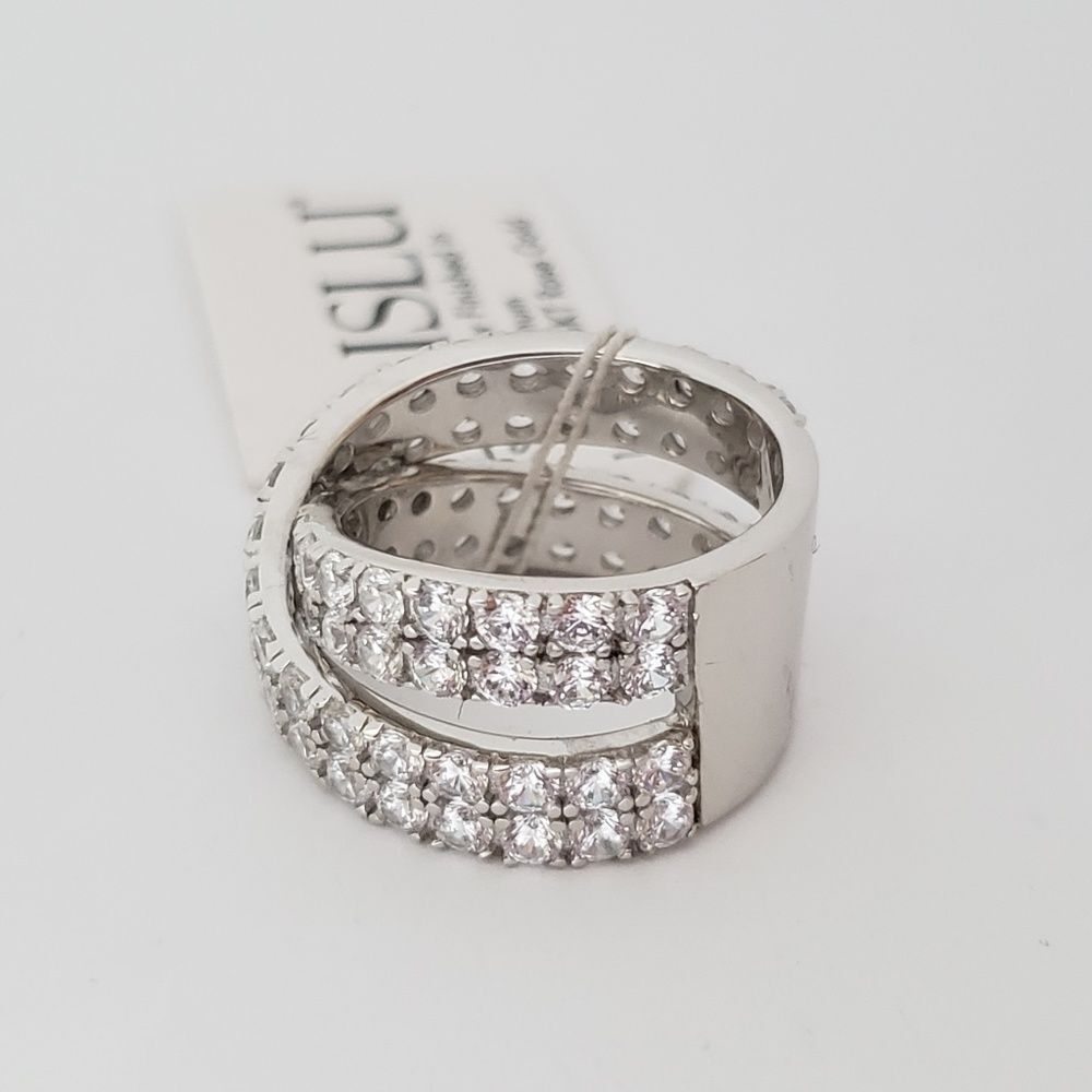 CRISLU Sterling Silver Criss Cross Ring Size 7.5 - Picture 5 of 6